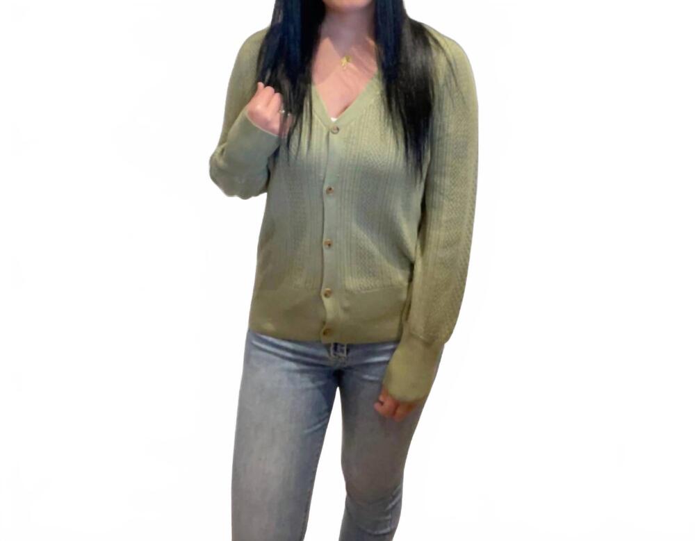 NEW LITTLE DAISY CLOSET clear skies cardigan in sage